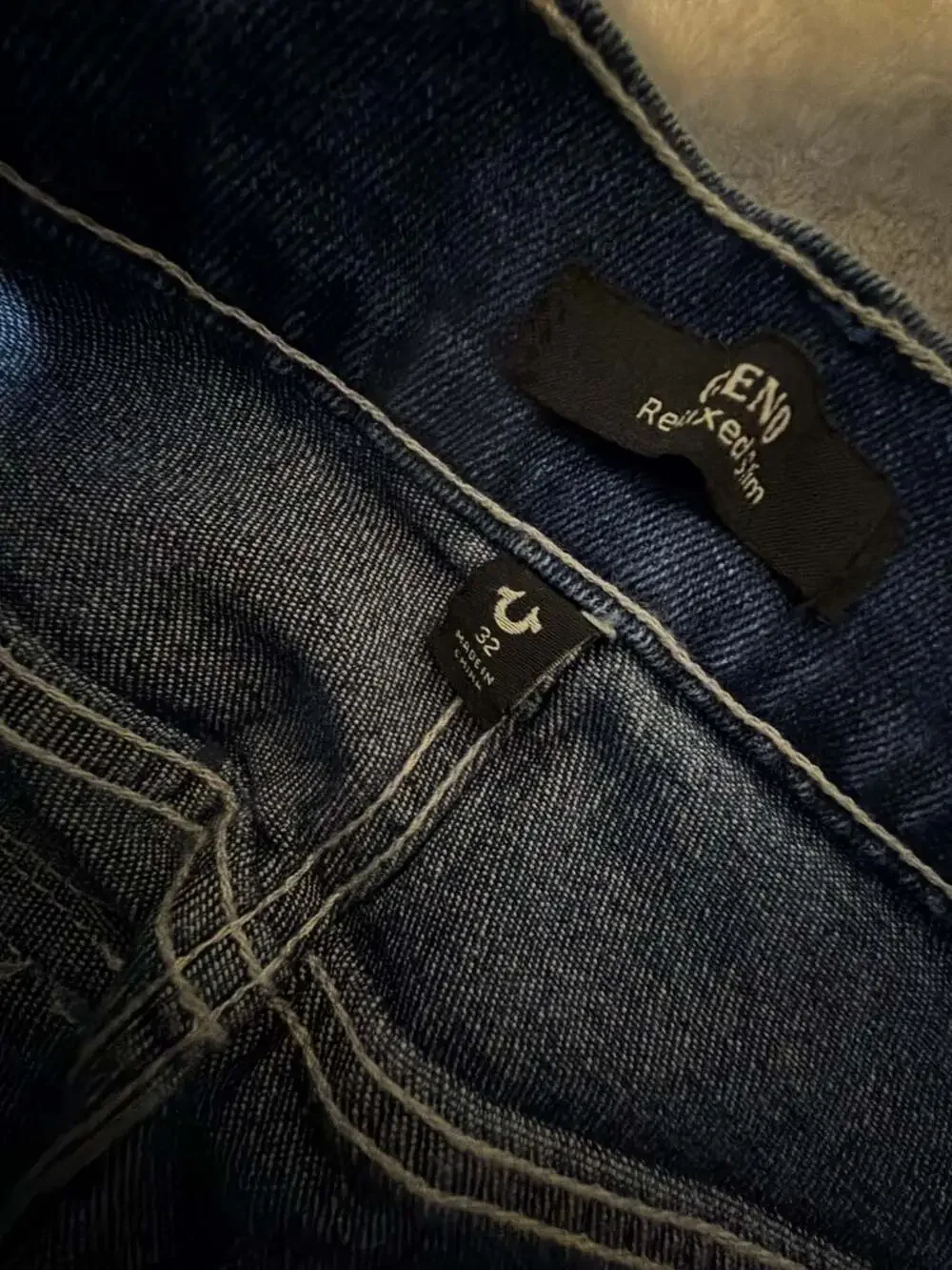 True Religion Geno Sn Flap Slim Jeans Medium Harmonious Wash Size 32